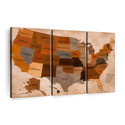 Vintage States Usa Map Wall Art Digital Art