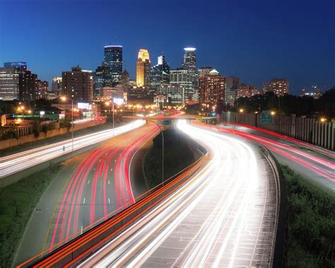 Minneapolis Skyline And Traffic Flow Photograph By Jim Hughes Pixels