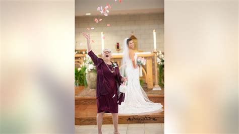 83 year old flower girl steals show at granddaughter s wedding grandma executed it perfectly