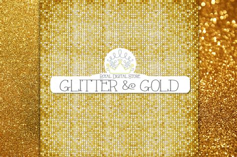 Gold Glitter Digital Paper By Royal Digital Store