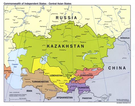 Political Map Of Central Asia Maps Capital