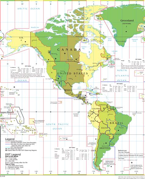 North American Time Zone Map Map