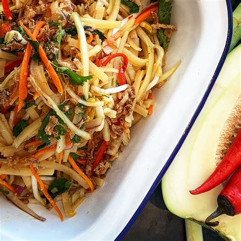 Spicy Green Papaya And Rice Noodle Salad 6 Serves Zest