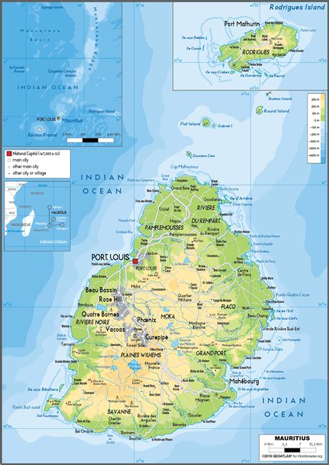Bản đồ đất Nước Mauritius Mauritius Map Khổ Lớn Phóng To 2024