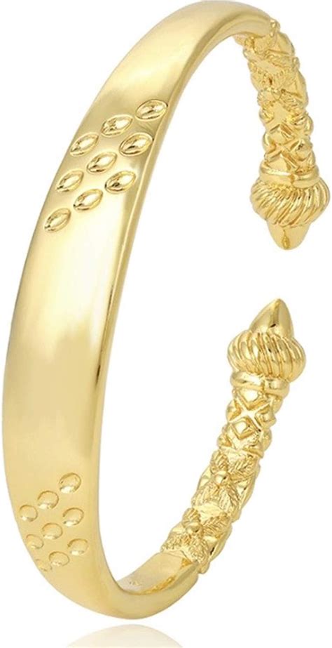 At Jewellery 24k Gold Filled Ladies Patterned Vintage Torque Bracelet