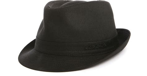Stetson Black Teton Small Brim Cotton Hat In Black For Men Lyst