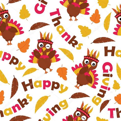 Cute Thanksgiving Wallpaper Seamless Pattern Cute Turkeys Maple