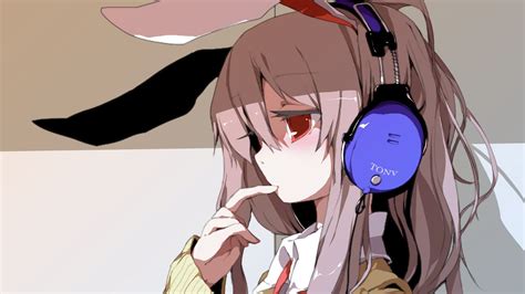 Blue Eyes Blonde Anime Girl Portrait Headphones Music Hd Wallpaper X