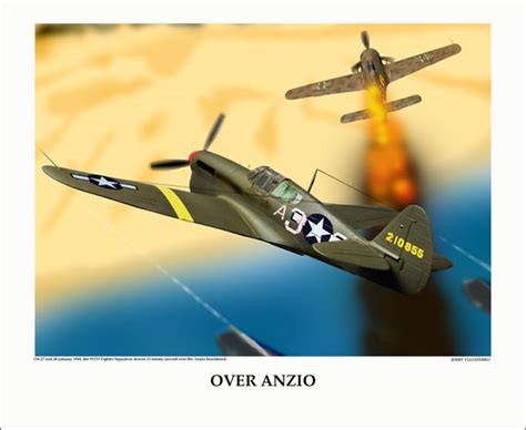 Airplaines And More Over Anzio Tuskegee Airmen P 40 Print By Jerry
