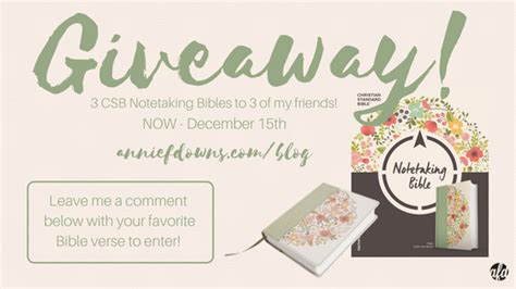 Csb Notetaking Bible Giveaway Annie F Downs