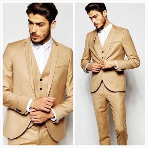 Gold Blazer For Men Wedding Suits Handsome Slim Fit Mens Suits Groom