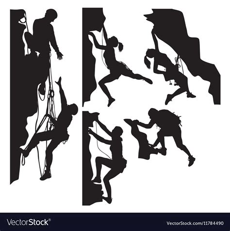 Rock Climber Silhouettes Royalty Free Vector Image