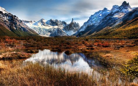 Fonds Décran Chili Patagonie Montagnes Rochers La Neige Leau