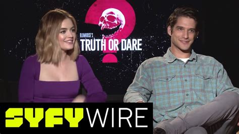 truth or dare s lucy hale and tyler posey play truth or truth syfy wire youtube