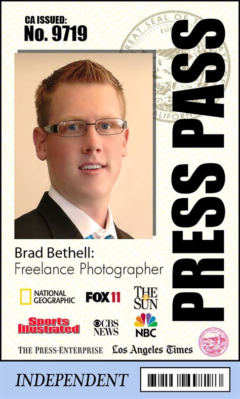 Press Credentials Template