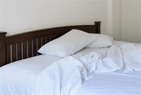 Morning View Of An Unmade Bed Stock Photo Image Of Bedroom