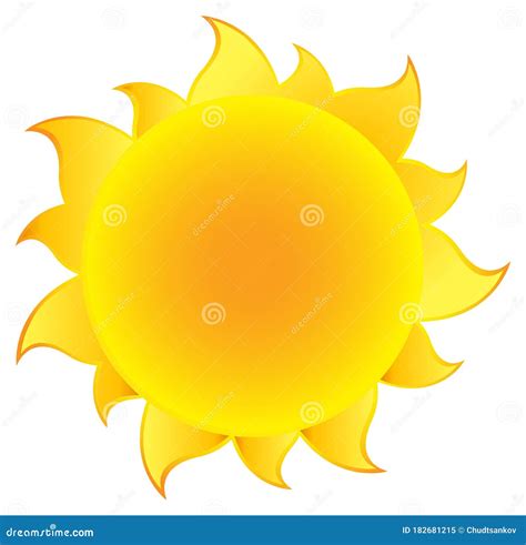 Sol Amarillo Simple Con Gradiente Ilustración Vectorial Ilustración