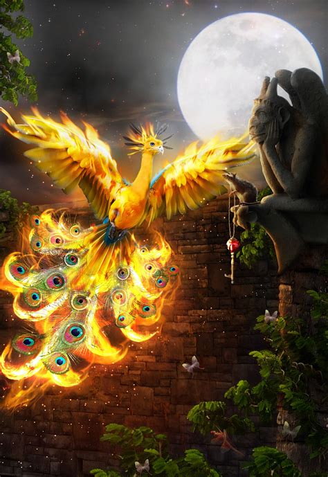 H6h Myth Creatures Phoenix The Sacred Fire Birds Phoenix Bird Art
