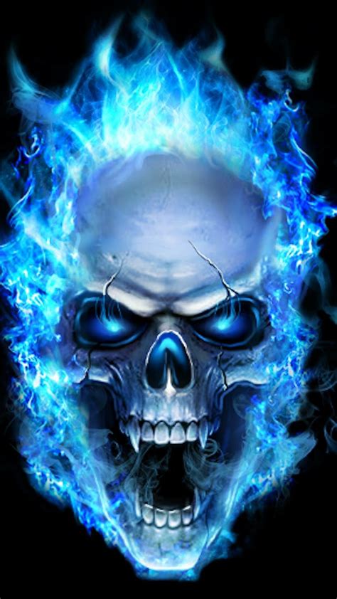 Blue Flame Skull Sugar Skull Wallpaper Skull Wallpaper Ghost Rider