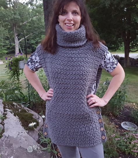 Hand Crocheted Aura Pullover Cowl Neck Sweater Vest Custom Etsy