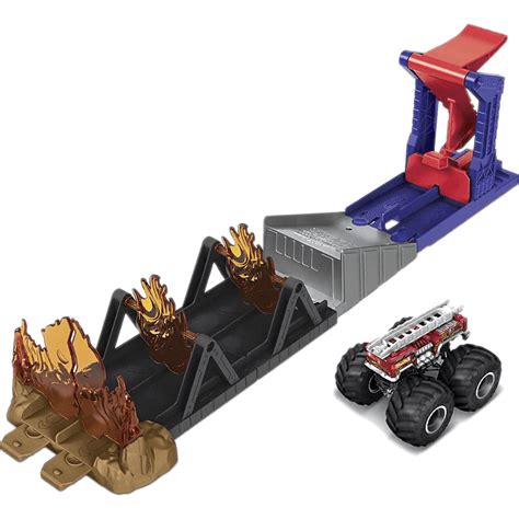 Mattel Hot Wheels® Monster Trucks Hero Play Fire Through Gyl12gyl09