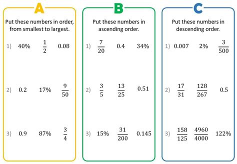 Ordering Fractions Decimals And Percentages Go Teach Maths