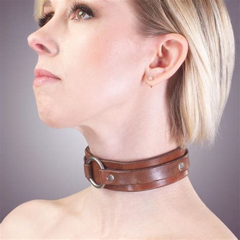 O Ring Bdsm Collar Premium Suede Lined Leather Bondage Collar Lvx Supply And Co