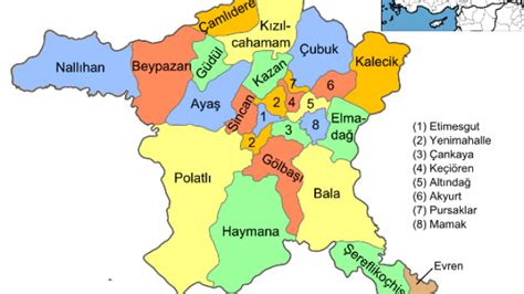 Ankara Ilce Haritasi Ankara Rehberi