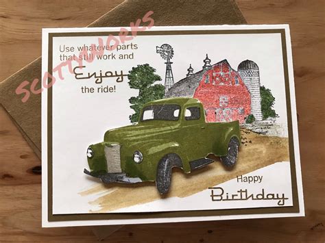 Old Truck Birthday Card Masculine Antique Truck Etsy Birthday Cards