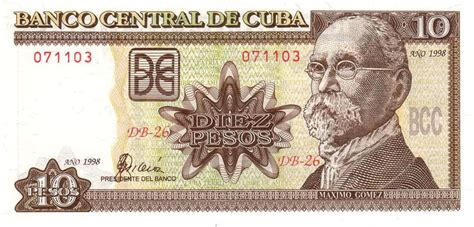 Banknote Index Cuba 10 Peso P117b
