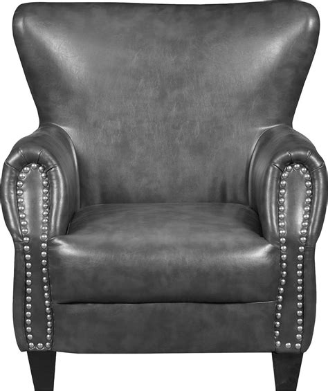 Take your living room from good to great by adding one of our stylish modern accent chairs. Flint Bonded Leather Accent Chair - Grey | Black leather ...