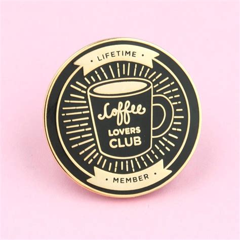 Coffee Lover Club Enamel Pin Cute Enamel Mug Pin Hat Badge Hygge