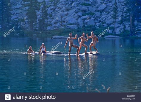 Skinny Dipping In Lake Stock Photo Alamy