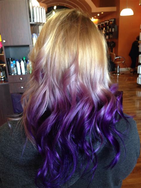 Blonde And Purple Ombre Purple Ombre Cute Hairstyles Hair Ideas Hair