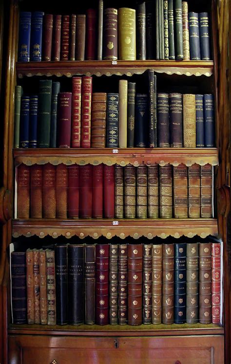 Old Leather Bound Books In A Bookcase Photograph By Tom Conway Pixels