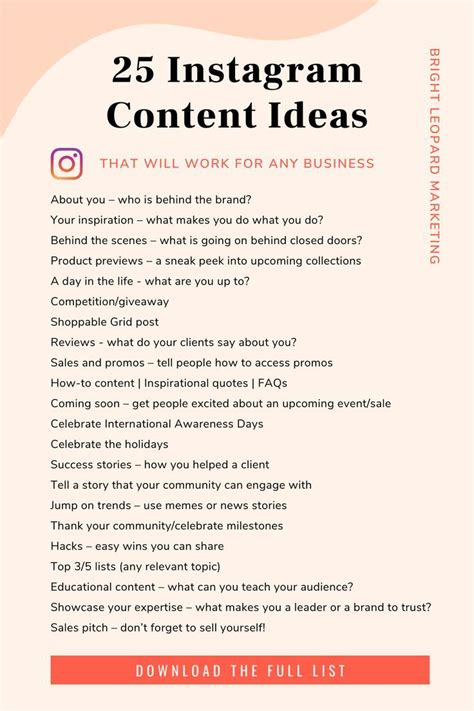 A List Of 25 Instagram Content Ideas That Will Work For Any Business