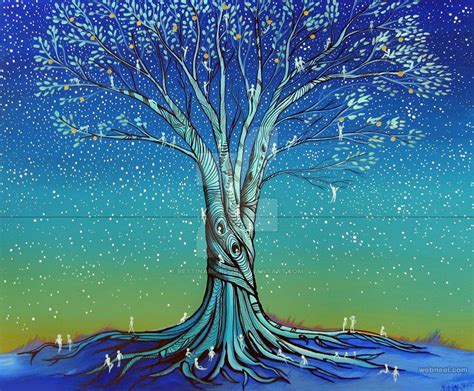20 Beautiful Tree Paintings And Colorful Painting Ideas Tree Art