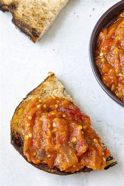 Zacusca Recipe Romanian Roasted Eggplant And Red Pepper Spread Chili Pepper Madness