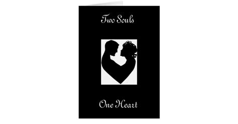 Heart Couple Two Souls One Heart Greeting Card Zazzle