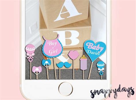 SNAPCHAT Geo Filter BOY Or GIRL Photo Booth Props Baby Shower Gender
