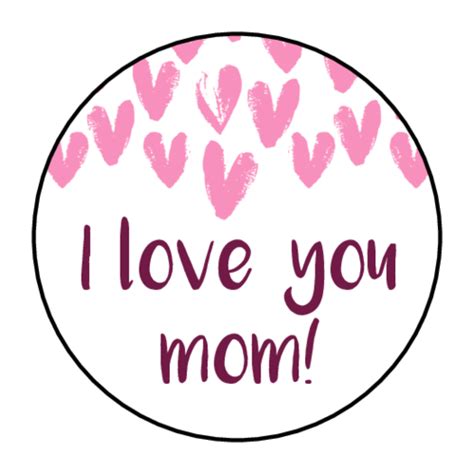 I Love You Mom Scribbled Hearts Mothers Day T Labels Onlinelabels