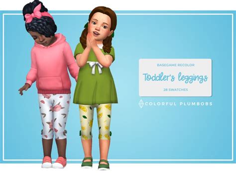 Colorful Plumbobs Toddlers Leggings Sims 4 Toddler Sims 4 Cc Kids
