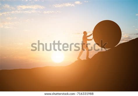 729 Man Pushing Rock Uphill Images Stock Photos And Vectors Shutterstock