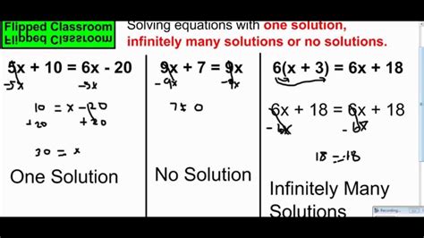 Find out which operation must be done on both sides of these equations in order to solve them. Equations With Infinite And No Solutions Worksheet ...