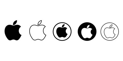 Set Of Apple Logos On White Background Vector Image 11396252 Vector Art