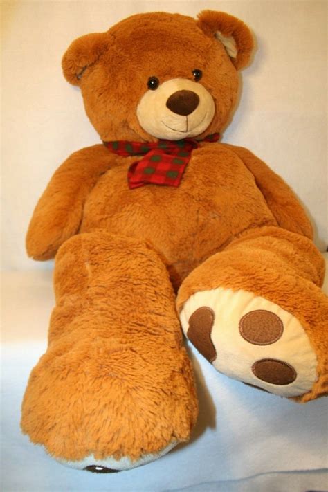 Toys R Us Ginormous 48 Brown Teddy Bear Wgreen And Red Christmas Scarf