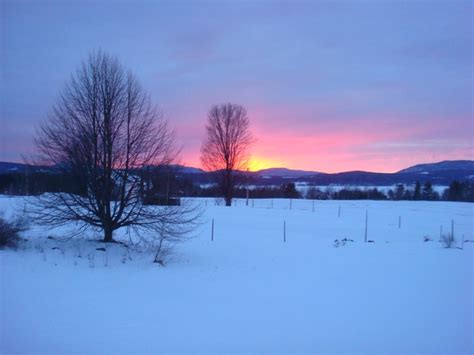 Winter Sunset In Newport Vt As Another Day In The Northeast Kingdom