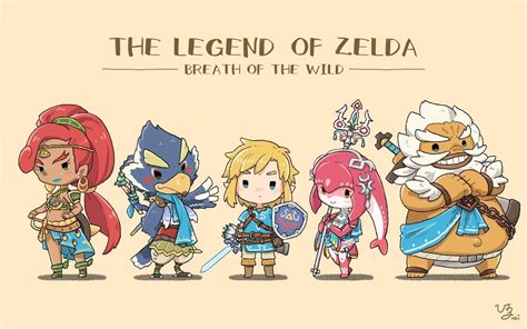 The Legend Of Zelda Characters Are Lined Up In Different Poses With