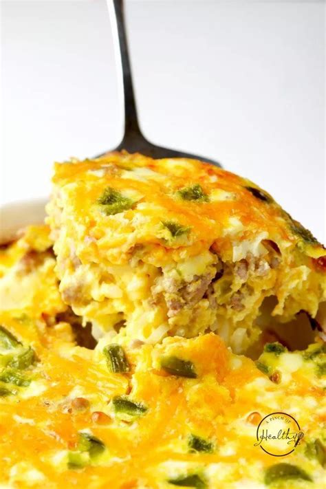 Breakfast Casserole With Sausage Hash Browns Peppers Recipe
