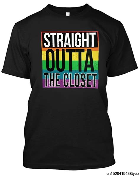 Hot Sale Man T Shirts Adult Straight Outta The Closet Gay Pride Lgbt T Shirt Fashion T Shirts